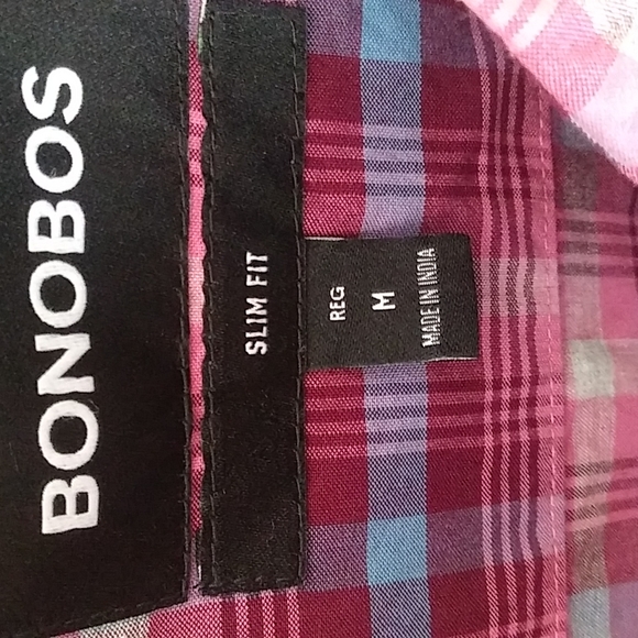 Bonobos button down shirt, pink/blue/white, size M - Picture 2 of 4